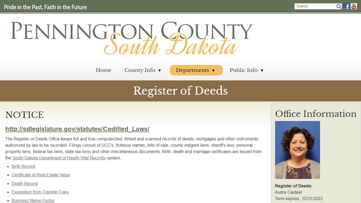 Register of Deeds - Pennington County, South Dakota